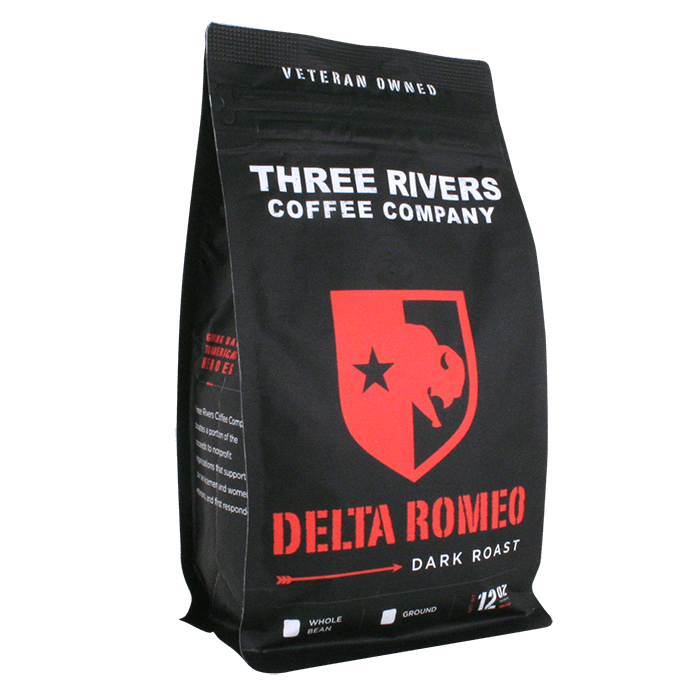 TRCC Delta Romeo Dark Roast Coffee 12 OZ Bag