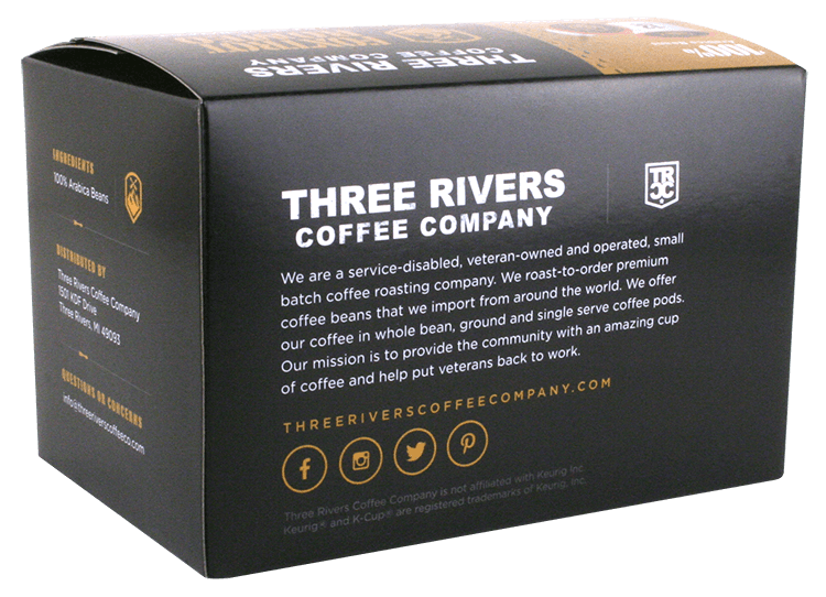 Three Rivers Coffee Company Foxtrot Romeo Coffee Pods 12 Pack Back